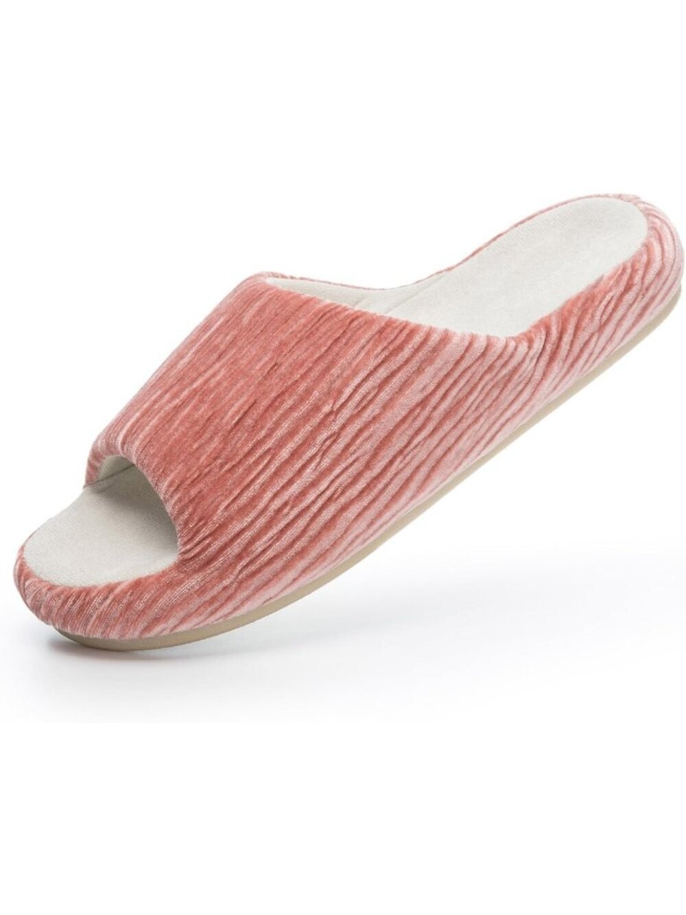 Women's Pink Pull-On Classic Memory Foam House Cozy Open Toe Fit Slipper Shoes